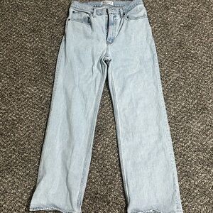 Abercrombie & Fitch Women's Light Blue Straight Leg Jeans